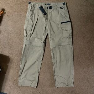 Tan Cargo Pants with Straight-Leg Fit and Utility Style